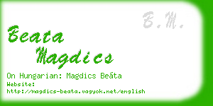 beata magdics business card